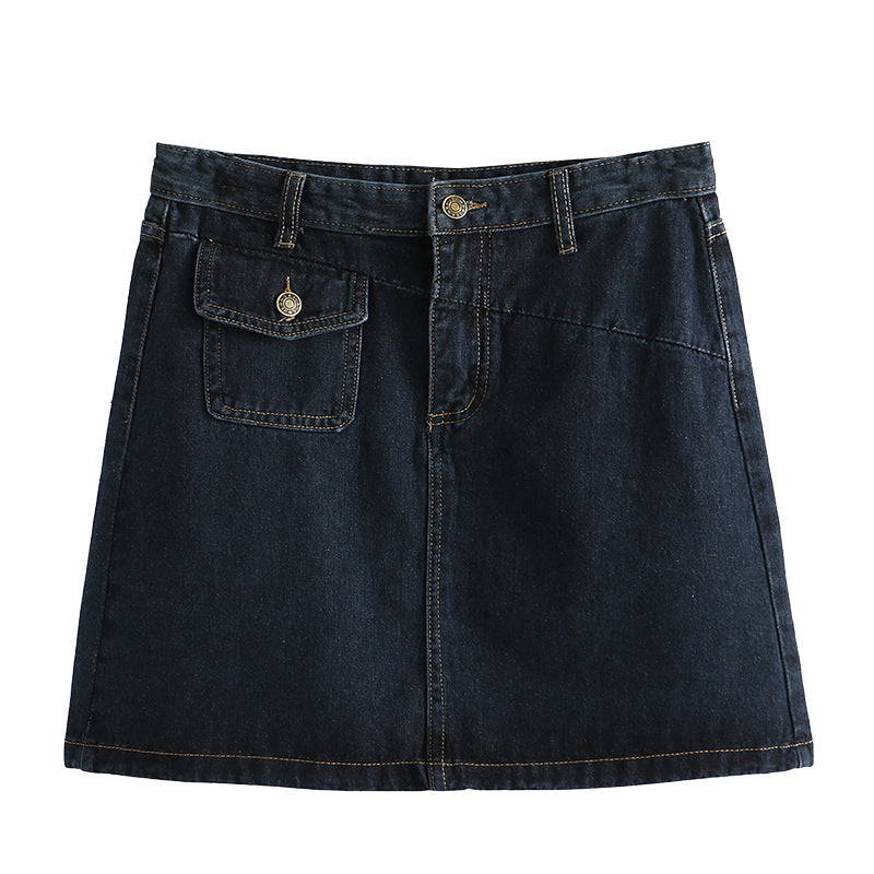 Plus Size Denim Mini Skirt
