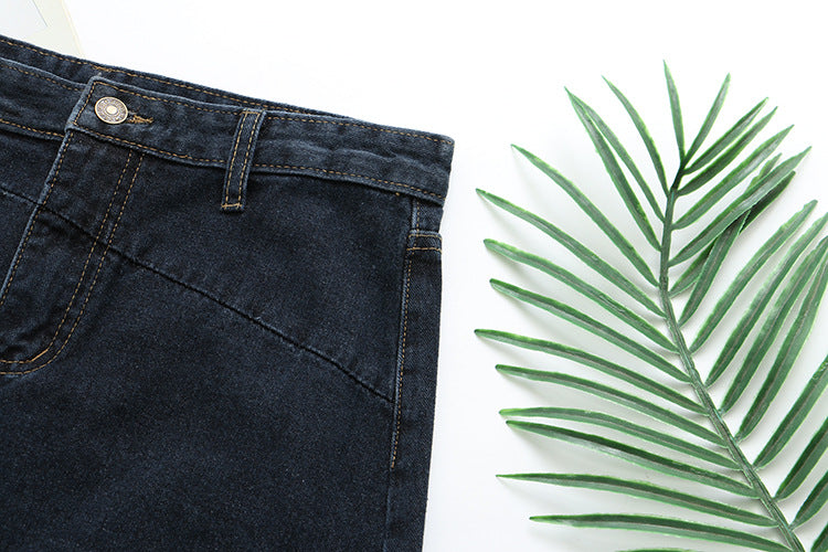 Plus Size Denim Mini Skirt