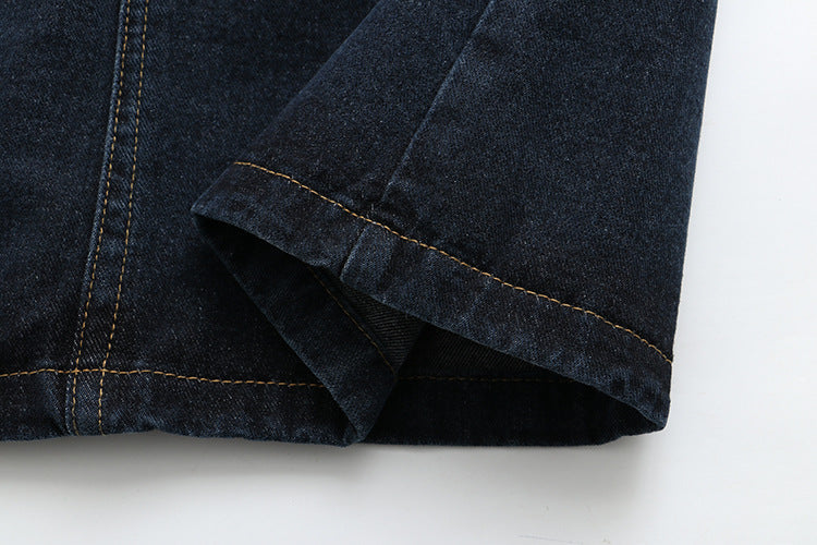 Plus Size Denim Mini Skirt