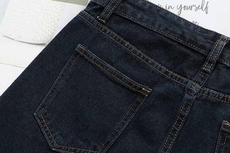 Plus Size Denim Mini Skirt