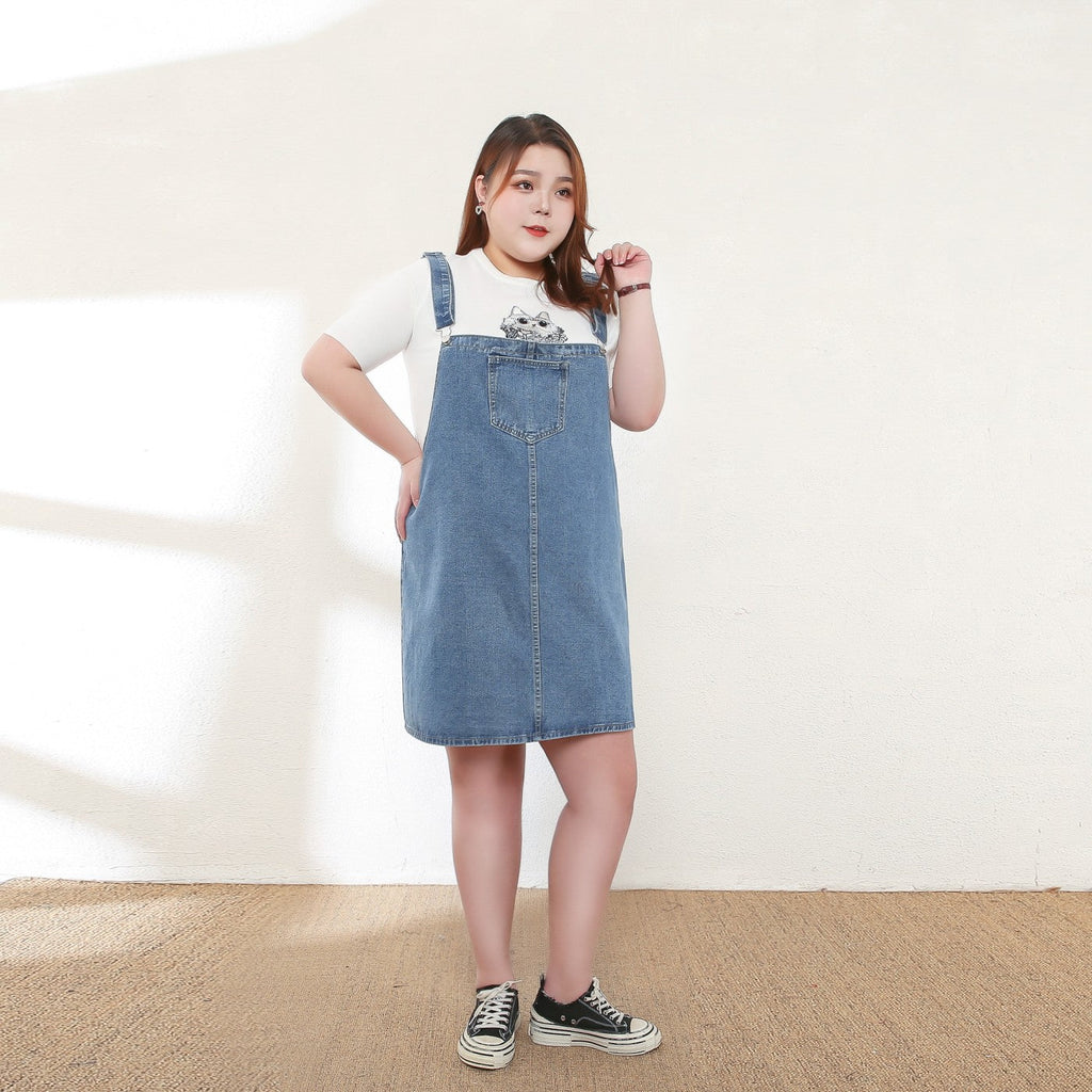 Mila Plus Size Denim Overalls