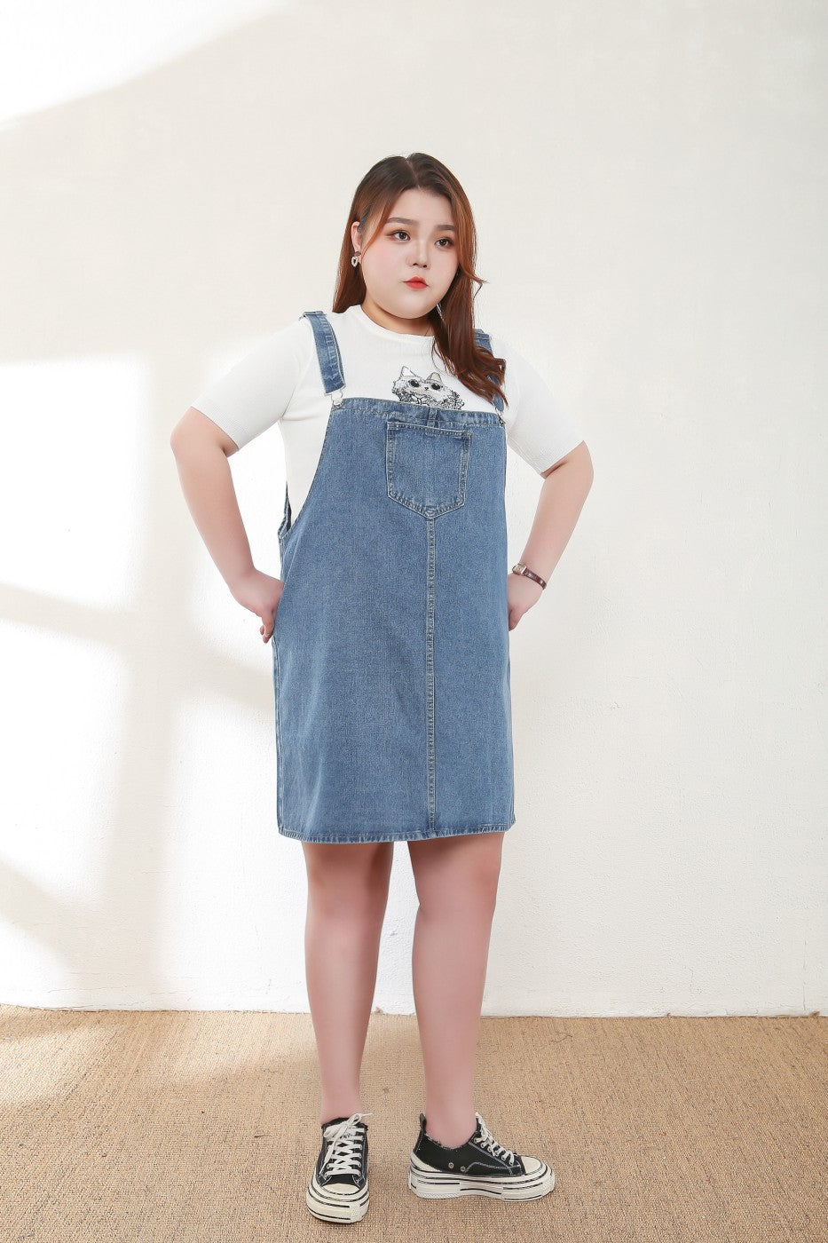 Mila Plus Size Denim Overalls