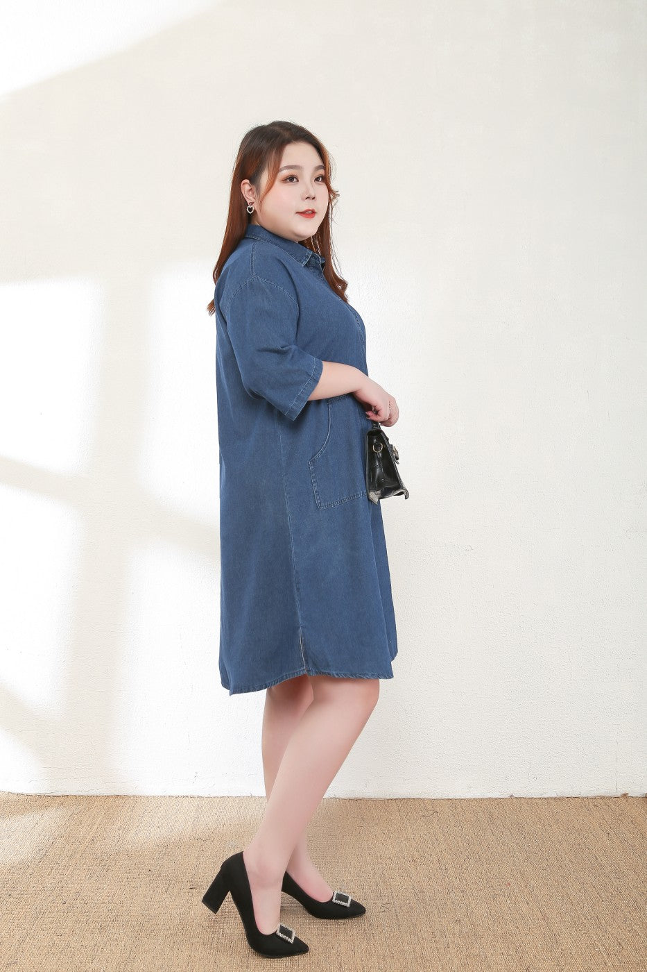 Chloe Plus Size Denim Shirt Dress