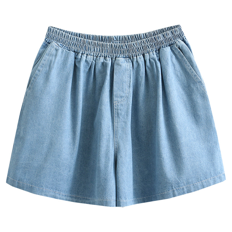 Plus Size Elastic Waist Denim Shorts (EXTRA BIG SIZE)