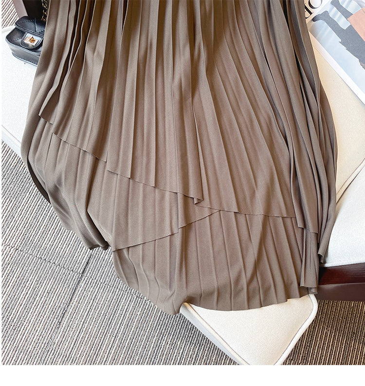 Plus Size Pleats Wrap A Line Skirt