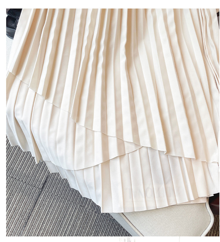 Plus Size Pleats Wrap A Line Skirt