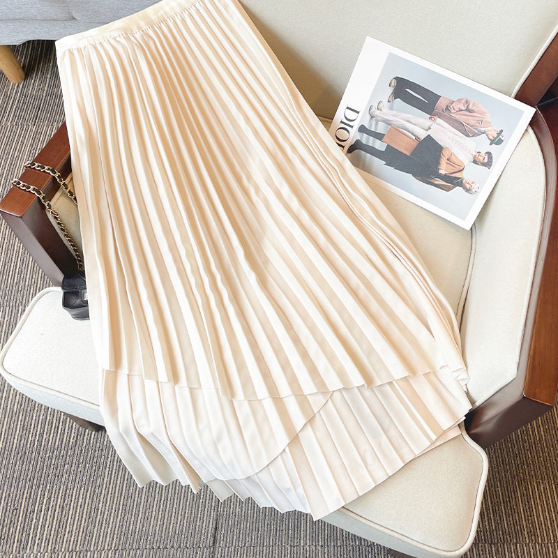 Plus Size Pleats Wrap A Line Skirt