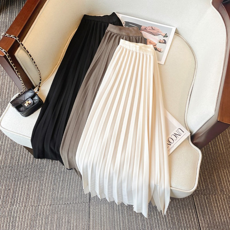Plus Size Pleats Wrap A Line Skirt