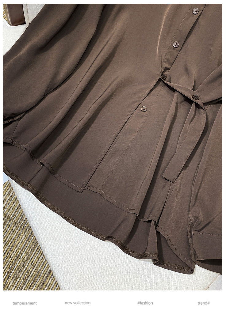 Plus Size Side Tie Peplum Blouse