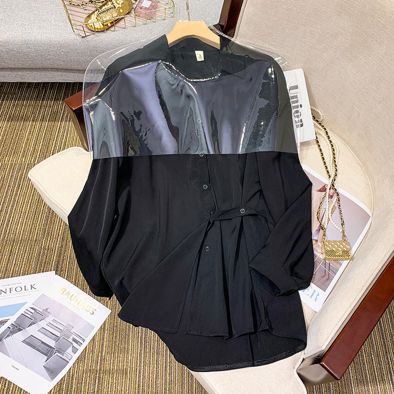 Plus Size Side Tie Peplum Blouse