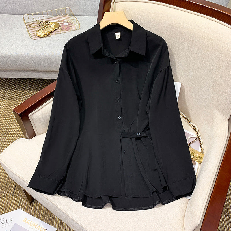 Plus Size Side Tie Peplum Blouse