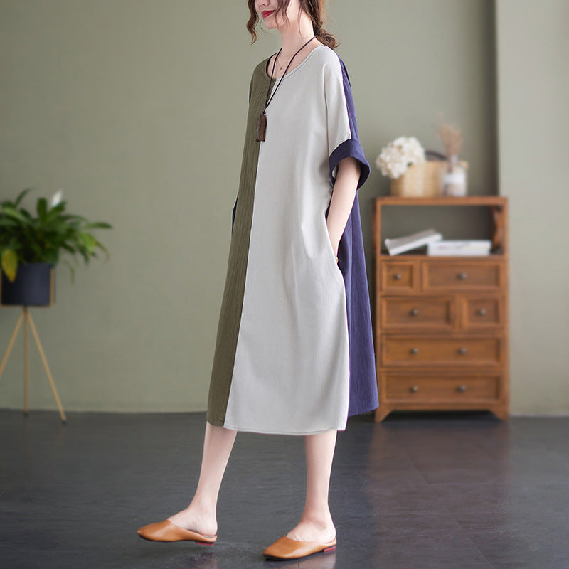 Plus Size Vertical Stripes Shift Dress