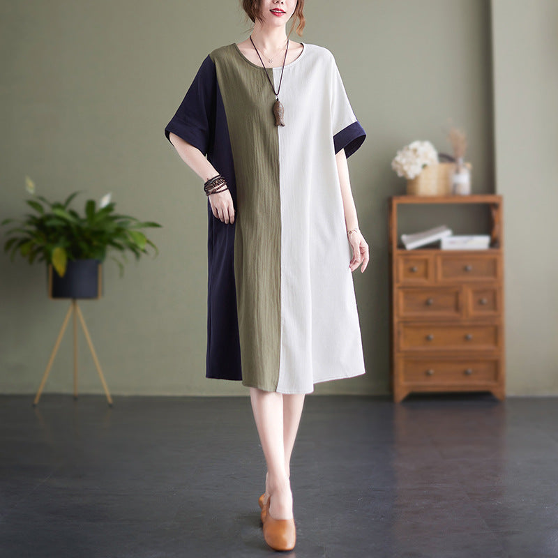 Plus Size Vertical Stripes Shift Dress