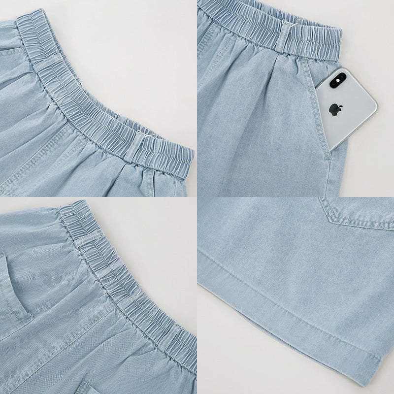 Plus Size Stretchband Denim Shorts