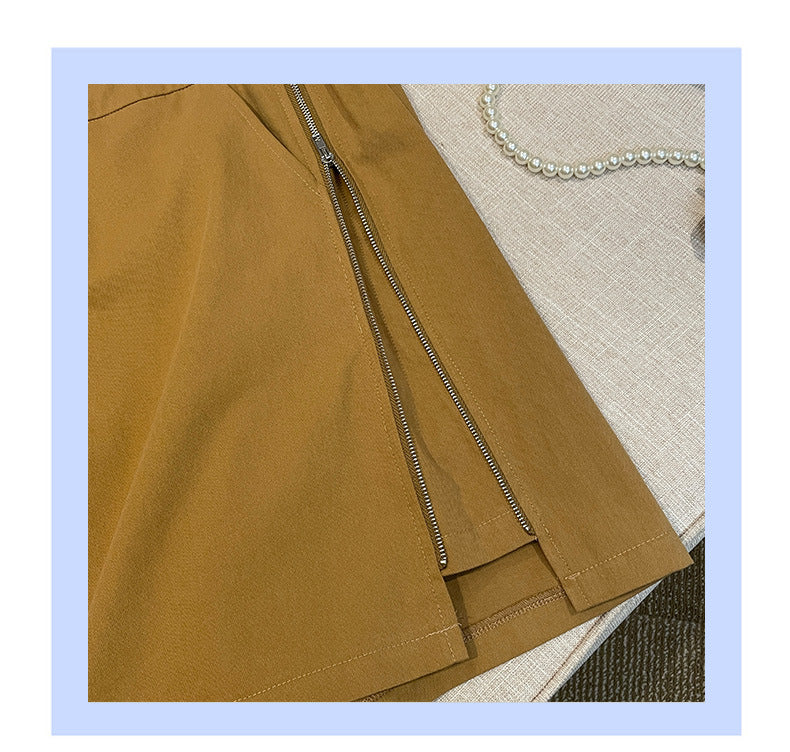 Plus Size Side Zip Shorts
