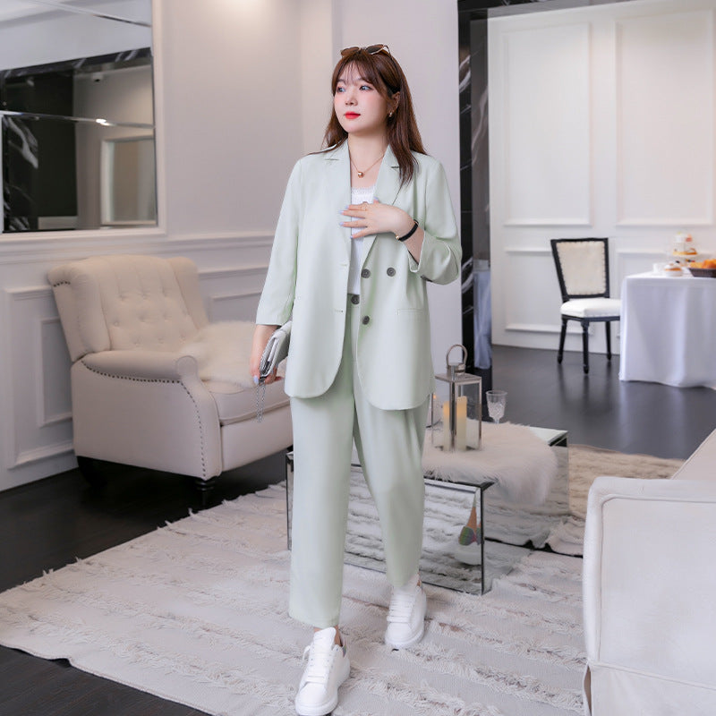 (XL-7XL) Plus Size Green Blazer and Trouser Pants Set (EXTRA BIG SIZE)