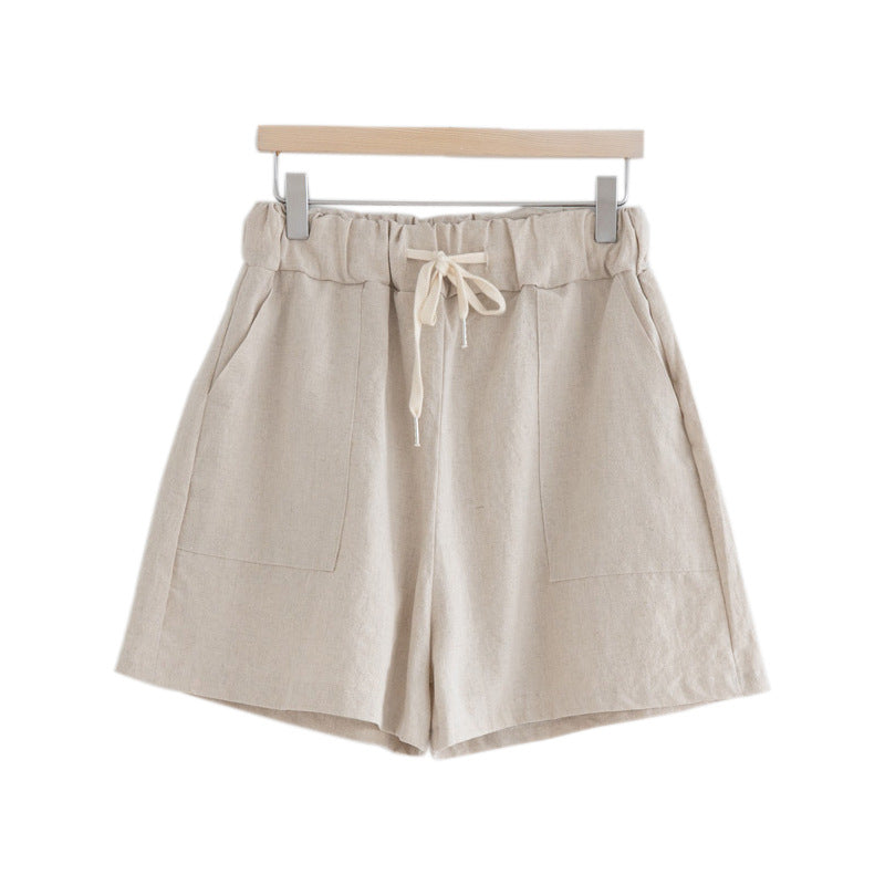 Plus Size Drawstring Pockets Shorts