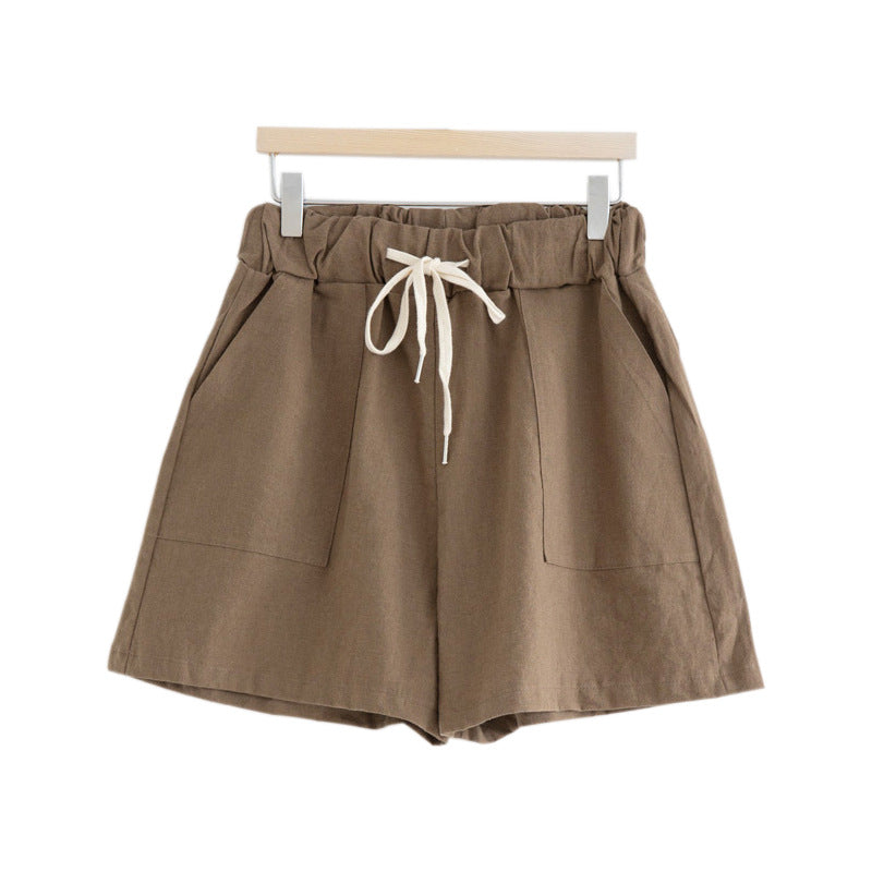 Plus Size Drawstring Pockets Shorts
