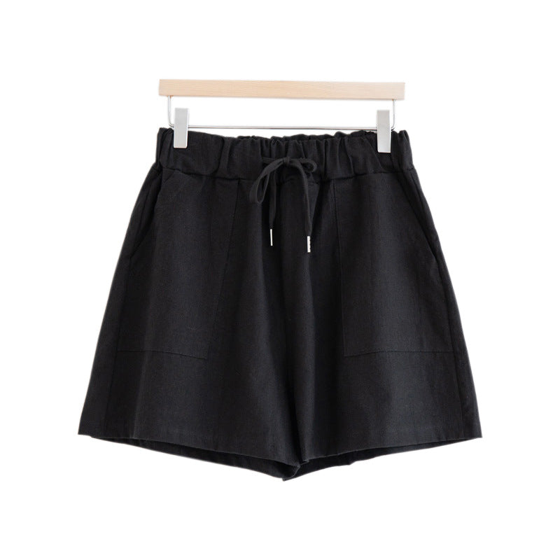 Plus Size Drawstring Pockets Shorts