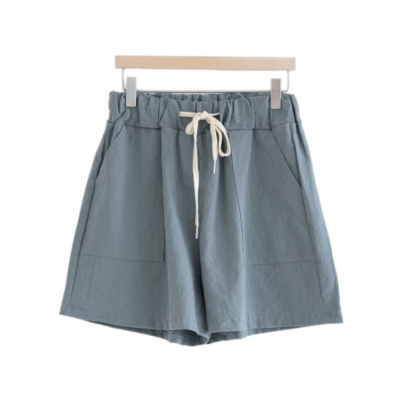 Plus Size Drawstring Pockets Shorts