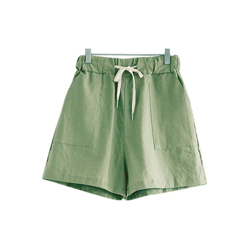 Plus Size Drawstring Pockets Shorts