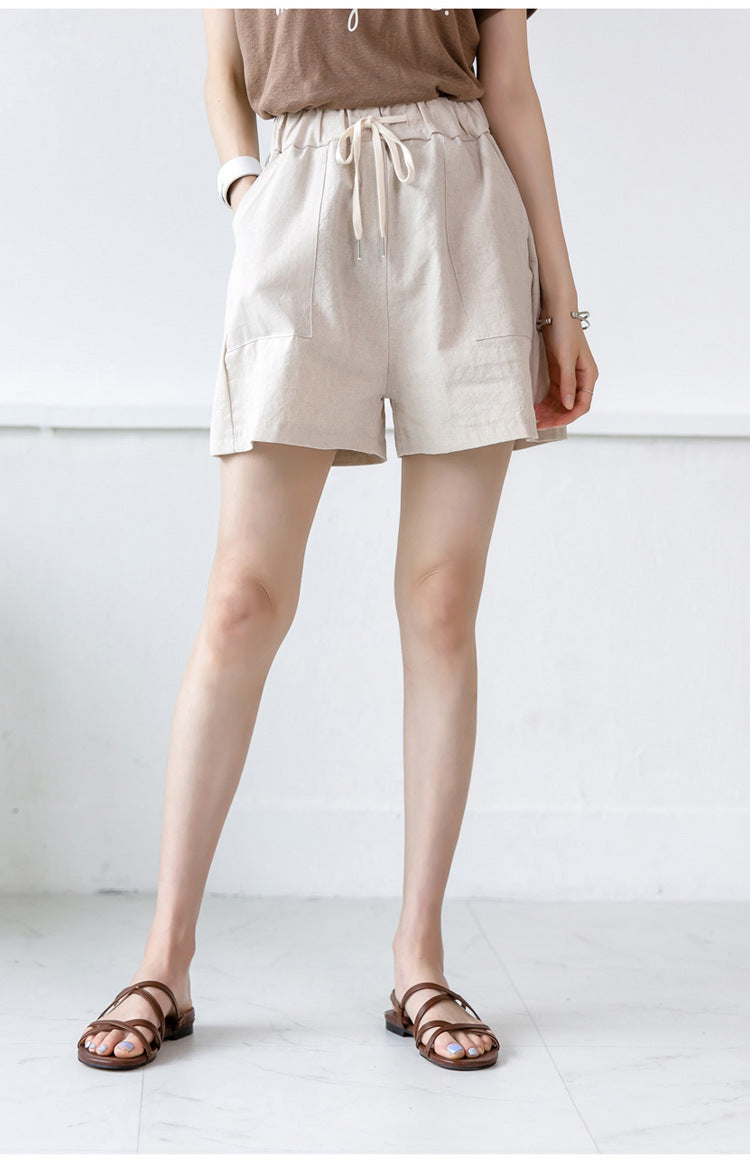 Plus Size Drawstring Pockets Shorts