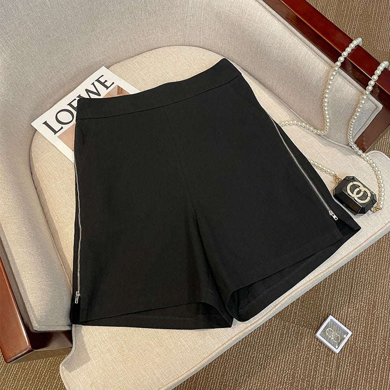 Plus Size Side Zip Shorts
