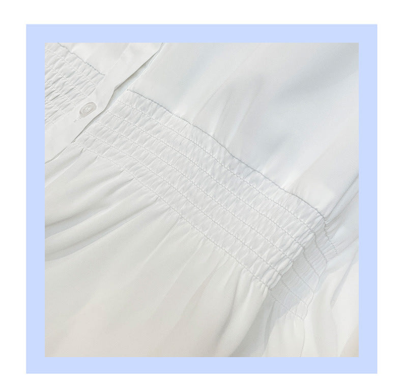 Plus Size Elastic Waist Short Sleeve Work Blouse