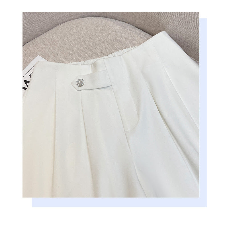 Plus Size Gem Button Shorts