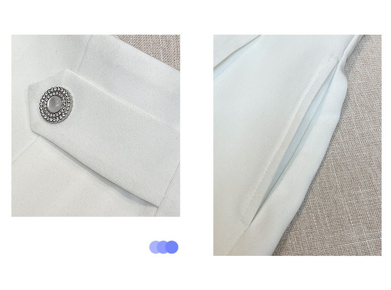 Plus Size Gem Button Shorts