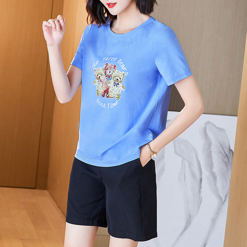 Plus Size Cotton Bear T Shirt