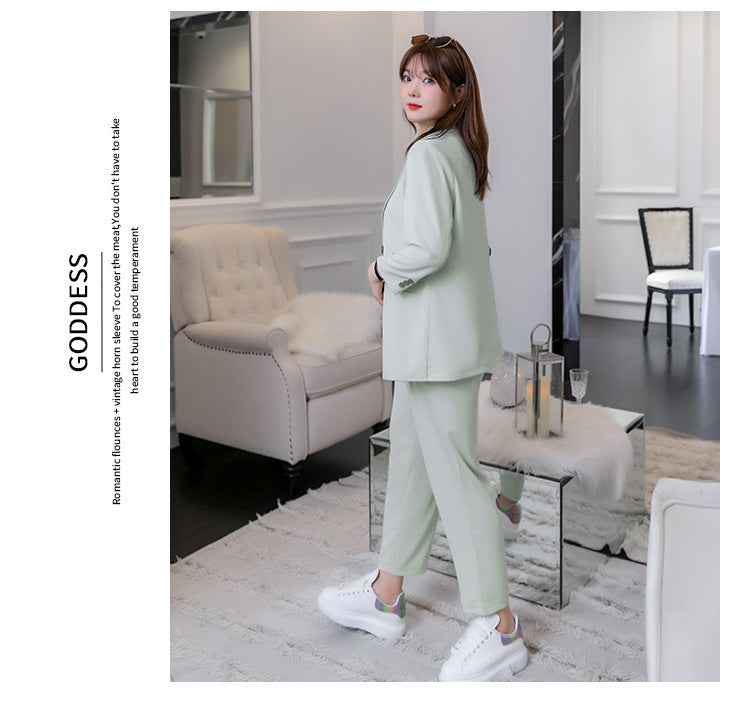 (XL-7XL) Plus Size Green Blazer and Trouser Pants Set (EXTRA BIG SIZE)
