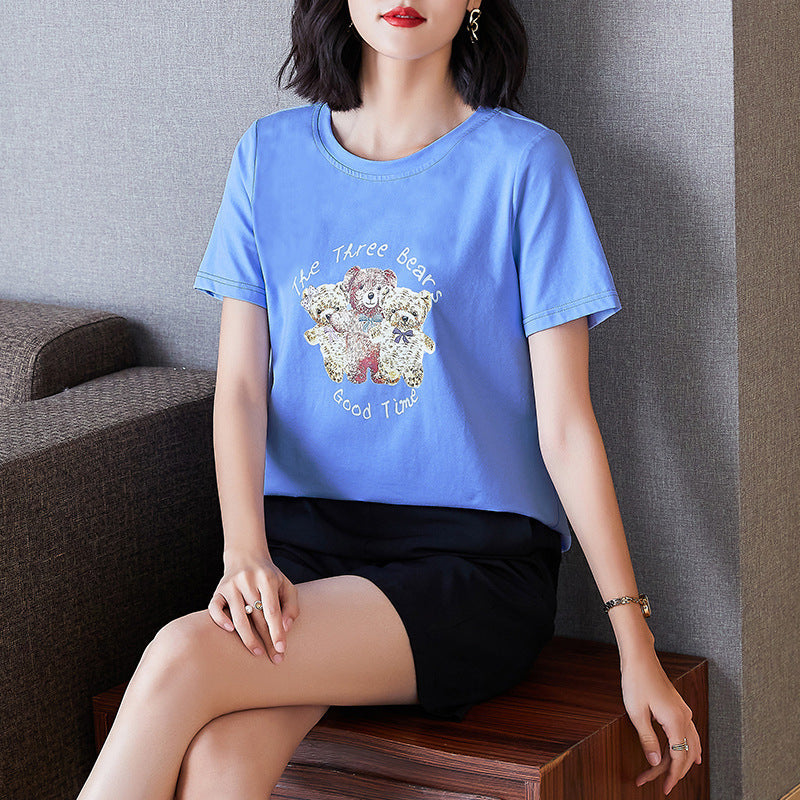 Plus Size Cotton Bear T Shirt