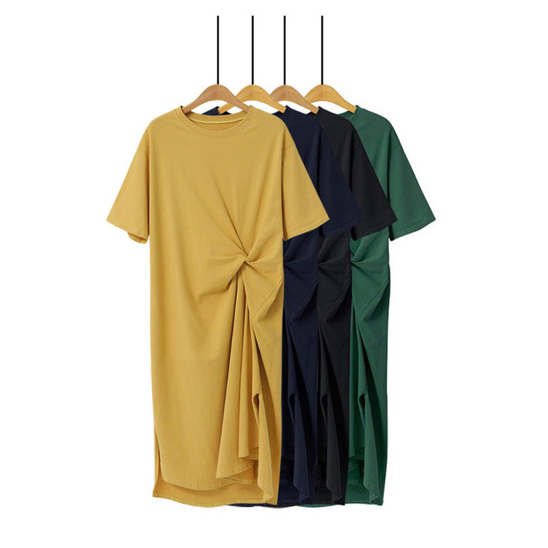 Plus Size Twist Midi T Shirt Dress