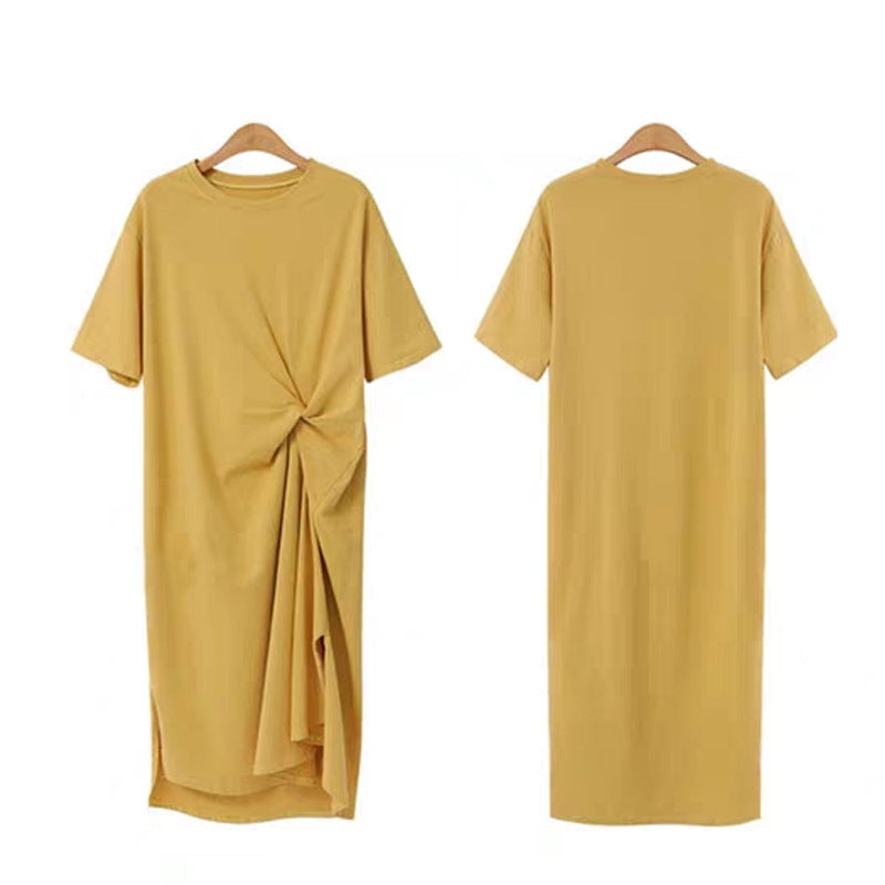 Plus Size Twist Midi T Shirt Dress