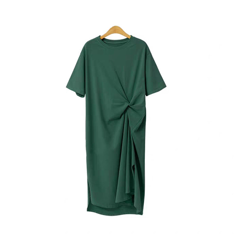 Plus Size Twist Midi T Shirt Dress