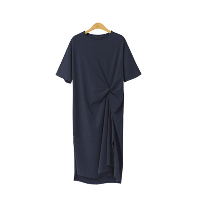 Plus Size Twist Midi T Shirt Dress