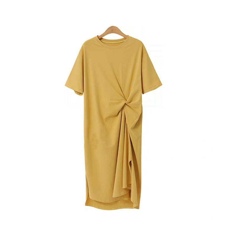 Plus Size Twist Midi T Shirt Dress