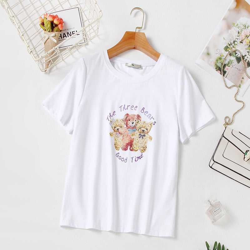 Plus Size Cotton Bear T Shirt