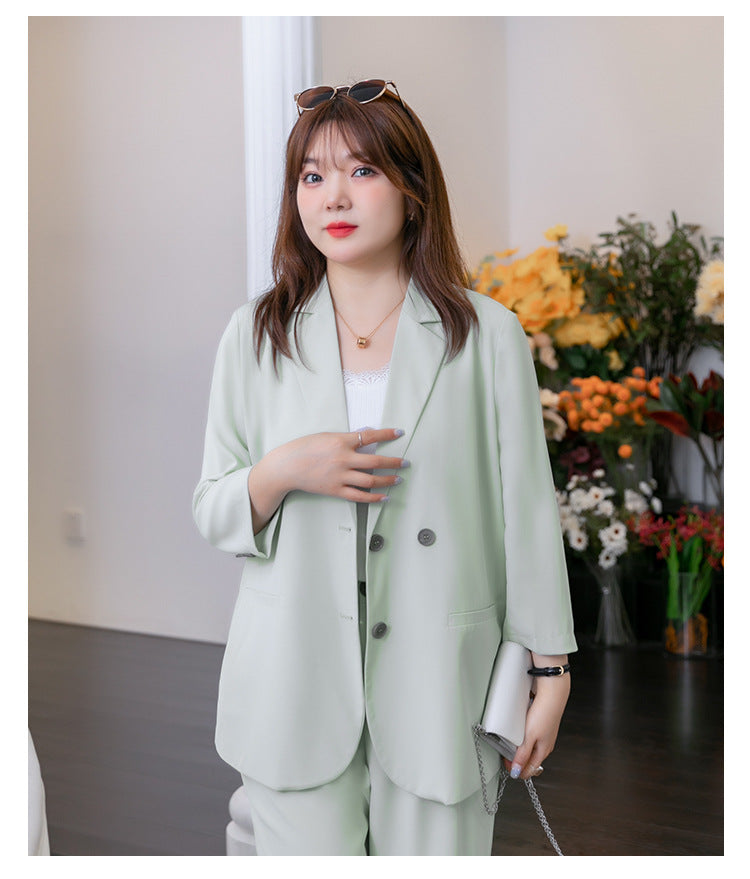 (XL-7XL) Plus Size Green Blazer and Trouser Pants Set (EXTRA BIG SIZE)