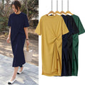 Plus Size Twist Midi T Shirt Dress