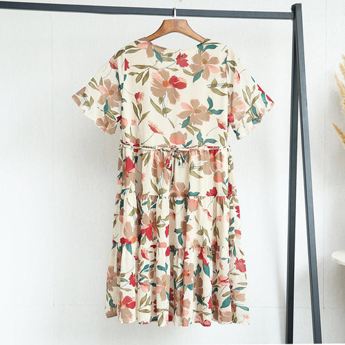 (4XL-10XL) Plus Size Floral Tier Dress (EXTRA BIG SIZE)