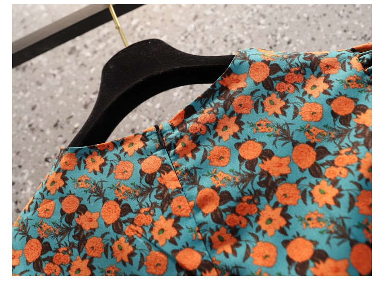 (Ready Stock XL - 1 Pc) Plus Size Korean Floral Scrunch Dress