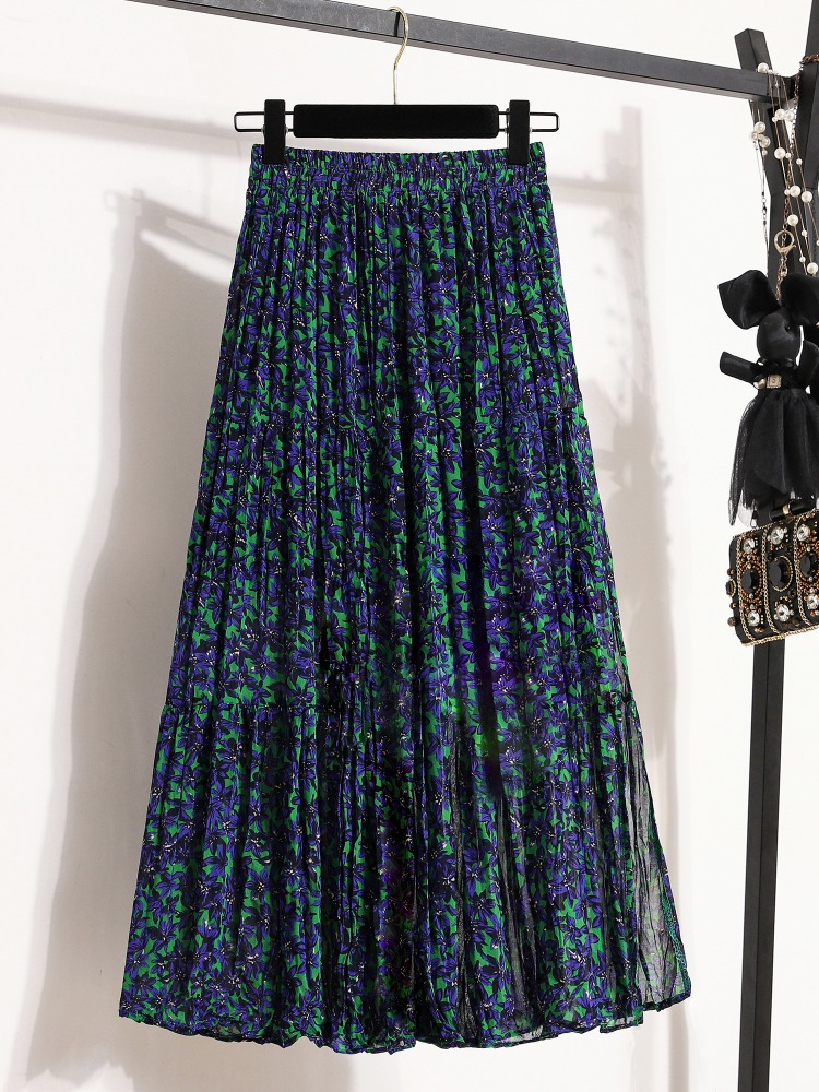 Plus Size Floral Midi Skirt