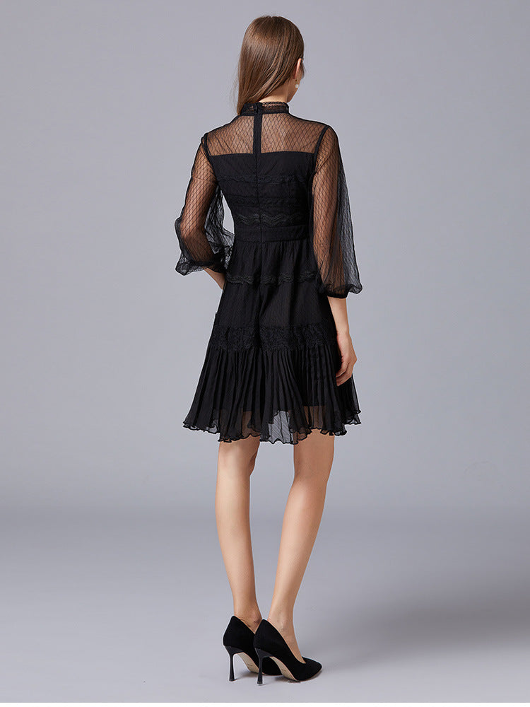 Plus Size Balloon Sleeve Formal Dress