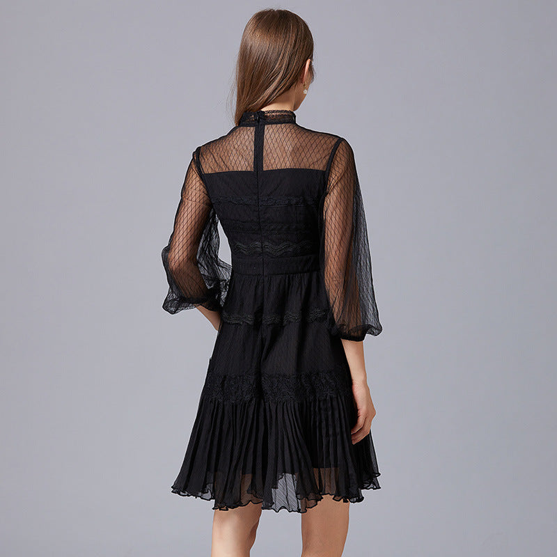 Plus Size Balloon Sleeve Formal Dress