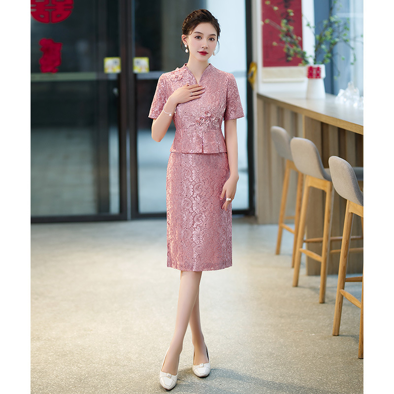Plus Size Formal Lace Cheongsam Chinese Dress (Mother Of The Bride / Groom Suitable)