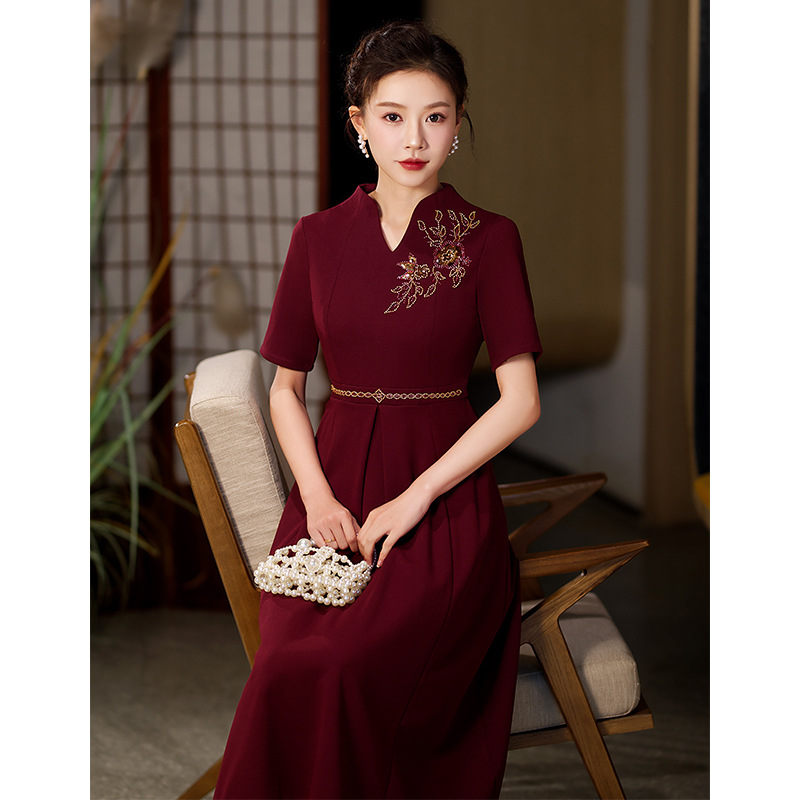 Plus Size Formal Minimalist Cheongsam Chinese Dress (Mother Of The Bride / Groom Suitable)