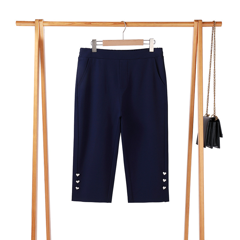 Plus Size Hearts Skinny Capri Pants (EXTRA BIG SIZE)