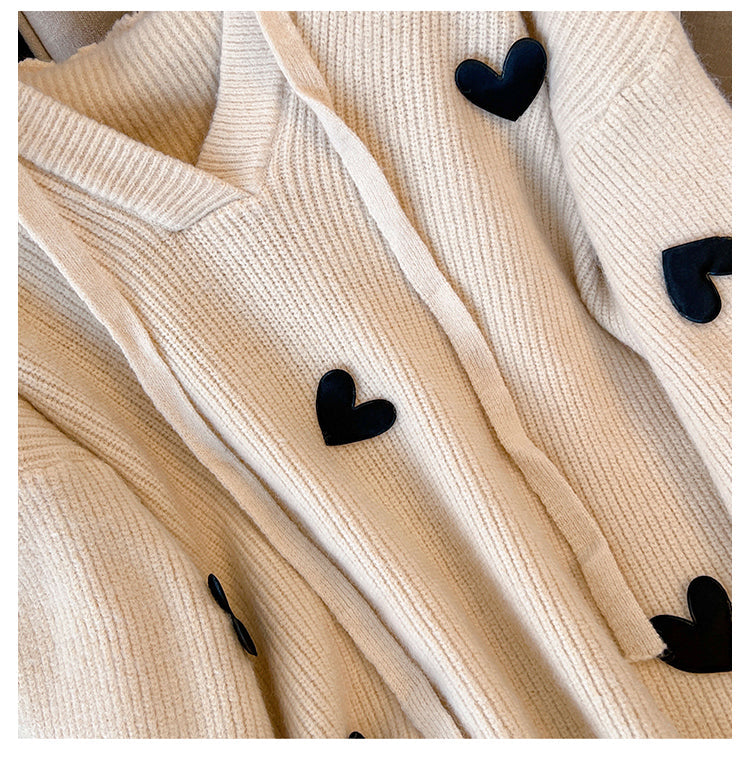 Plus Size Korean Hearts Thick Sweater